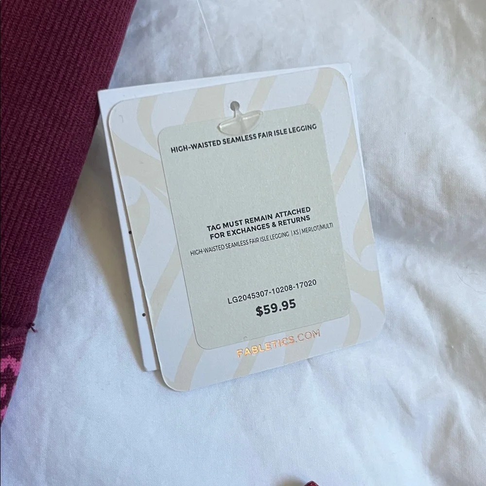 Fabletics Merlot Outfit Bundle winter workout matching set thermal fair isle - Picture 5 of 8
